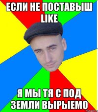 ЕСЛИ НЕ ПОСТАВЫШ LIKE Я МЫ ТЯ С ПОД ЗЕМЛИ ВЫРЫЕМО