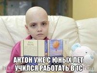  антон уже с юных лет учился работать в 1с