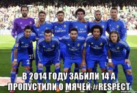  В 2014 ГОДУ ЗАБИЛИ 14 А ПРОПУСТИЛИ 0 МЯЧЕЙ #RESPECT