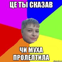 це ты сказав чи муха пролелтила