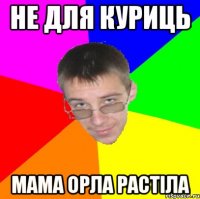 не для куриць мама орла растіла