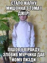 стало жалку мишонка з тома і джері пішов у віранду зловив мурчика дав йому пизди