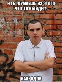 И ты думаешь из этого что-то выйдет? наврядли