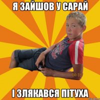 я зайшов у сарай і злякався пітуха