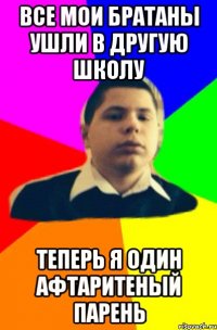 Все мои братаны ушли в другую школу Теперь я один афтаритеный парень