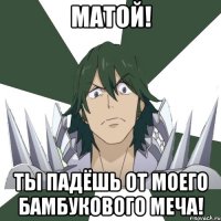 Матой! Ты падёшь от моего бамбукового меча!
