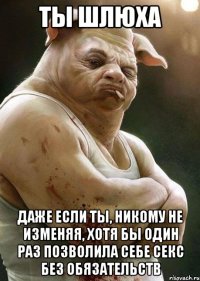 ты шлюха даже если ты, никому не изменяя, хотя бы один раз позволила себе секс без обязательств