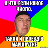 А что, если какое число, такой и проезд в маршрутке
