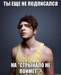 Ты еще не подписался на "Стрыкало не поймет"?