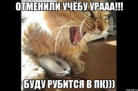 ОТМЕНИЛИ УЧЁБУ УРААА!!! БУДУ РУБИТСЯ В ПК)))