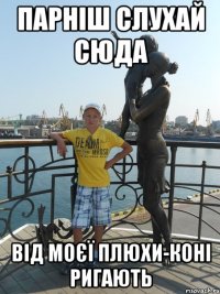 Парніш слухай сюда від моєї плюхи-коні ригають