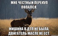 мне честный перекуп попался, мишина в ДТП не была, двигатель масле не ест.