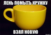 Лень помыть кружку взял новую