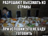 разрешают выезжать из страны при условии, что не буду готовить