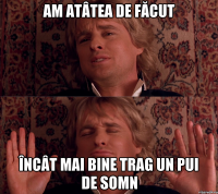 am atâtea de făcut încât mai bine trag un pui de somn