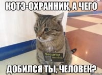 котэ-охранник, а чего добился ты, человек?