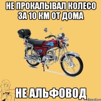 не прокалывал колесо за 10 км от дома не альфовод