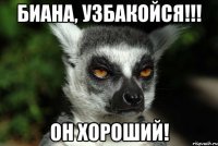 Биана, узбакойся!!! Он хороший!