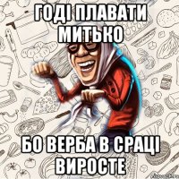 Годі плавати митько бо верба в сраці виросте