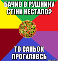 Бачив в рушнику стіни нестало? то Саньок прогулявсь