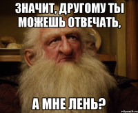 Значит, другому ты можешь отвечать, а мне лень?