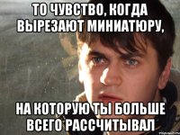То чувство, когда вырезают миниатюру, на которую ты больше всего рассчитывал