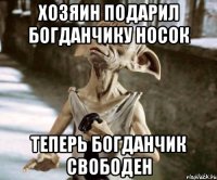 хозяин подарил богданчику носок теперь богданчик свободен