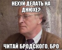 Нехуй делать на днюхе? читай бродского, бро