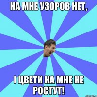 На мне узоров нет, і цвети на мне не ростут!
