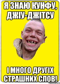 Я знаю кунфу, джіу-джітсу і много другіх страшних слов!