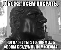 О БОЖЕ, ВСЕМ НАСРАТЬ, КОГДА ЖЕ ТЫ ЭТО ПОЙМЕШЬ СВОИМ БЕЗДУМНЫМ МОЗГОМ?