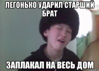 Легонько ударил старший брат заплакал на весь дом