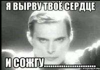 Я вырву твоё сердце И сожгу........................