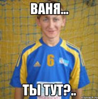 Ваня... ты тут?..