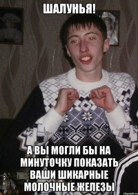 Шалунья! а вы могли бы на минуточку показать ваши шикарные молочные железы