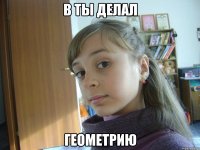 В ты делал Геометрию