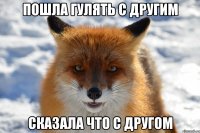 пошла гулять с другим сказала что с другом