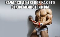 КАЧАЛСЯ ДО ТЕХ ПОР КАК ЭТО СТАЛО МЕЙНСТРИМОМ 