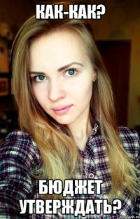 как-как? бюджет утверждать?
