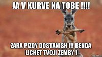 Ja v kurve na tobe !!!! Zara pizdy dostanish !!! benda lichet tvoji zemby !