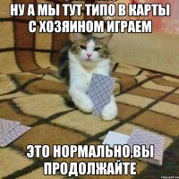 Ну а мы тут типо в карты с хозяином играем Это нормально,вы продолжайте