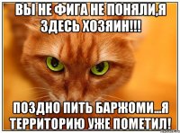 Вы не фига не поняли,я здесь хозяин!!! Поздно пить баржоми...Я территорию уже пометил!