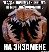 угадай, почему ты ничего не можешь вспомнить на экзамене