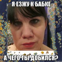я езжу к бабке а чего ты добился?