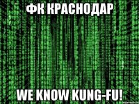 ФК КРАСНОДАР WE KNOW KUNG-FU!