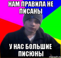 Нам правила не писаны у нас большие писюны