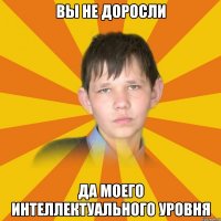 вы не доросли да моего интеллектуального уровня