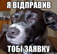 я відправив тобі заявку