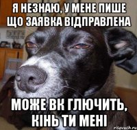 я незнаю, у мене пише що заявка відправлена може вк глючить, кінь ти мені