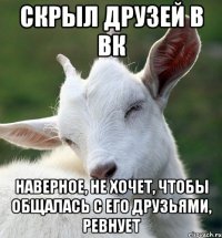 Скрыл друзей в вк Наверное, не хочет, чтобы общалась с его друзьями, ревнует